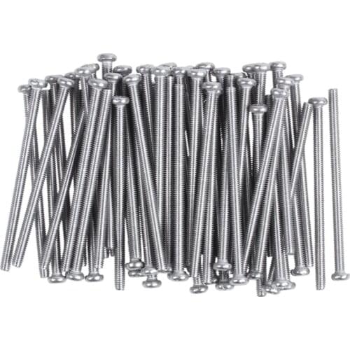 M2.5 x 40mm 304 Stainless Steel Phillips Round Head Screws Bolt 60pcs