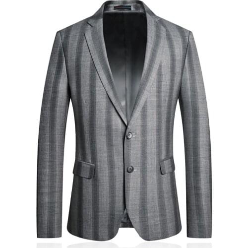 British Classic Striped Blazer Mens Wedding Clothing 2020 New Spring Summer Casual Slim Fit Suit Jacket Coat Male