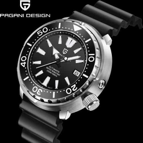 New PAGANI DESIGN Tuna Diver Mechanical Watch Men 300M Diving Watch Stainless Steel Sapphire Glass Wristwatch NH35 Pagani Design