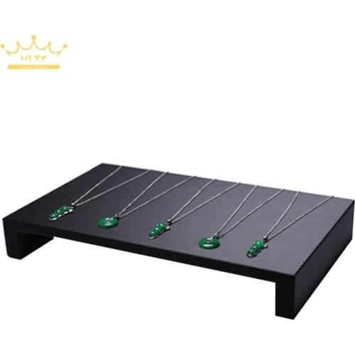 Black PU Leather Jewelry Display Stand for Necklace Pendant Jewelry tray Bracelet Holder MDF Board