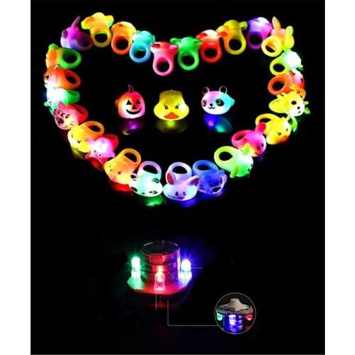 Birthday Party Favors for Kids Prizes Flashing 12 Pack LED Jelly Light Up Rings Toys Bulk Boys Girls Gift Blinky Glow in