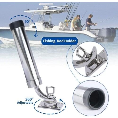 Doiplent 316 Stainless Steel Fishing Rod Holders for Boat Marine Yacht Kayak 360° Adjustable Deck Mount
