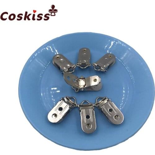 Baby Pacifier Chain Clip Metal Top Fashion Suspenders Clip Lead Free Suspender Paci Pacifier Clips Ribbon Craft Sewing Tool
