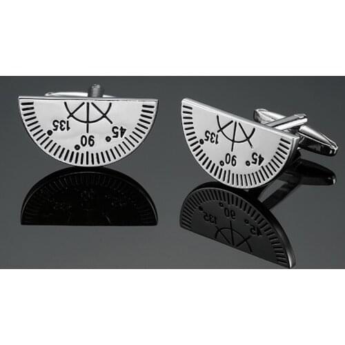 DY New high quality mathematics equipment protractor Silvery Cufflinks fashion Mens French shirt Cufflinks free shipping