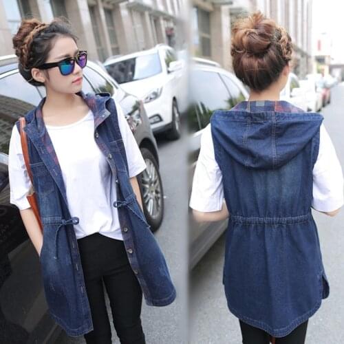 Jeans Jackets Womens Clothing 2021 Spring Autumn New Denim Vests & Waistcoats Womens Casual Loose Sleeveless Jacket Female Coat