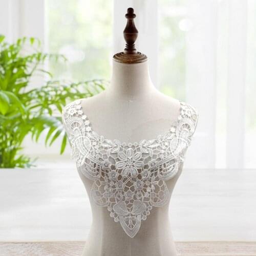 Neckline Stylish Elegant Polyester Flower Hollow-carved Collar Applique for Dress