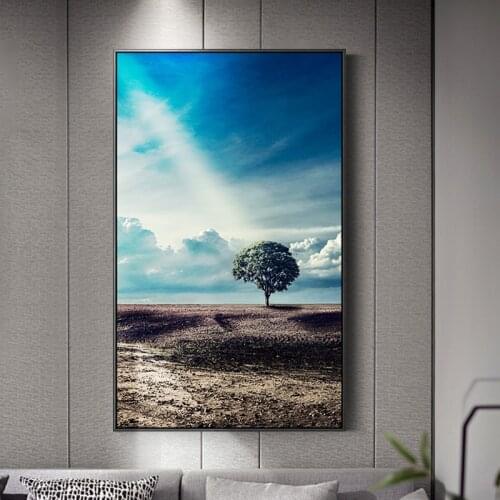 Modern Photograph Natural Scenery Tree Sea Desert Canvas Painting Wall Art For Living Room Aisle Home Decor Posters And Prints