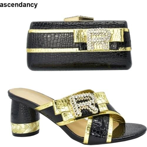Italian Shoe and Bag Set for Party In Women Plus Size Women Shoes 43 Open Toe Shoes Wedding Shoes Bride 2021 Fashion Women