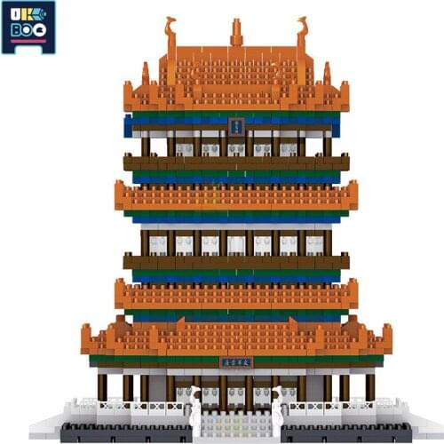 UKBOO 2761pcs Guanque Tower Constructor Micro Building Blocks 3D Model City Street View Mini Diamond Bricks Childrens toys