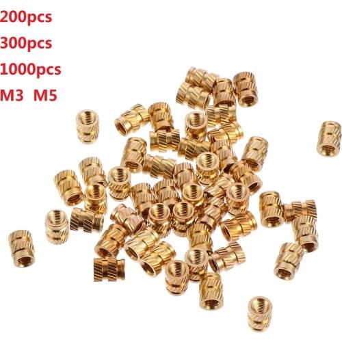M3 M5 Embedment Nut Threaded Heat Set Knurled M3 Thread Embedment Nut Insert Nut Brass Nut for Printing 3D Printer