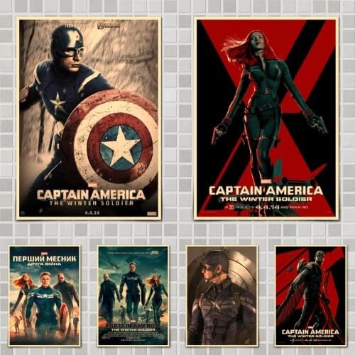 Marvel Movie Captain America The Winter Soldier Movie Poster Wall Stickers For Home Room Bar Decor Art