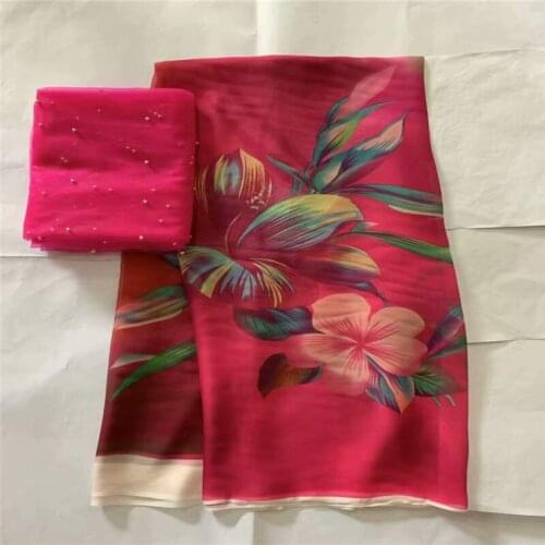 Fashion High Quality Printed Silk Chiffon Fabric 5 Yards And 2 Yards Of Tulle Chiffon Fabric For Women Dress! LXF6721