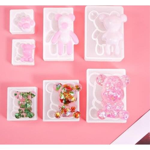 Fashion Silicone Bear Shape Animals UV Molds For Resin Jewelry DIY Mold Resin Molds For Jewelry DIY Kids Toys Key Chain