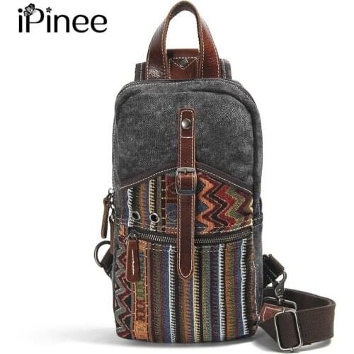 IPinee Chest Bag Pack VintageWomen Shoulder Bags Female/Male Travel Messenger Bag Multifunction Small Bags Womens Bags