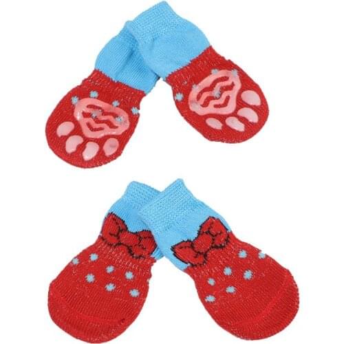 4 Pcs Pet Puppy Dog Socks Anti-slip Knitting Breathable Elasticity Warm Winter Indoor SCIE999