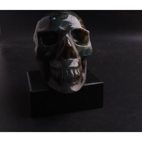 Orgone Energy Natural Labradorite Stone Pendulum Huge Size 13.5CM Moonstone Skull Shape Fine Jewelry Home Decoration Amulet DHL