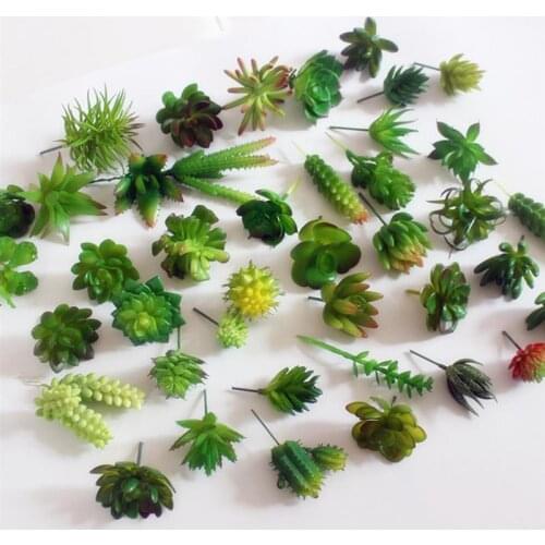Lovely Artificial Succulents Plants Green Red DIY Potted Simulation Succulents Plastic Fake Plants Home Garden Decorations