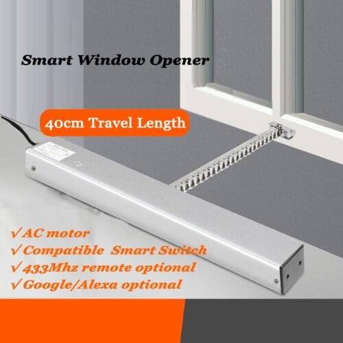 400mm Wifi Tuya actuator AC Smart window opener Motorized Chain opener Close open window casement skylight Smart Home automation