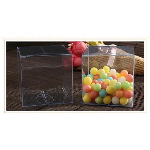 200pcs 5*5*5cm Transparent Waterproof PVC Boxes Packaging Small Plastic Clear Box Storage For Food/jewelry/Candy/Gift/cosmetics