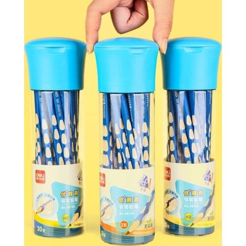 30pcs Hole Pencils Holding Pen Gesture HB/2B Wood Pencil Writing Drawing Tool School Office Supply Student Stationery