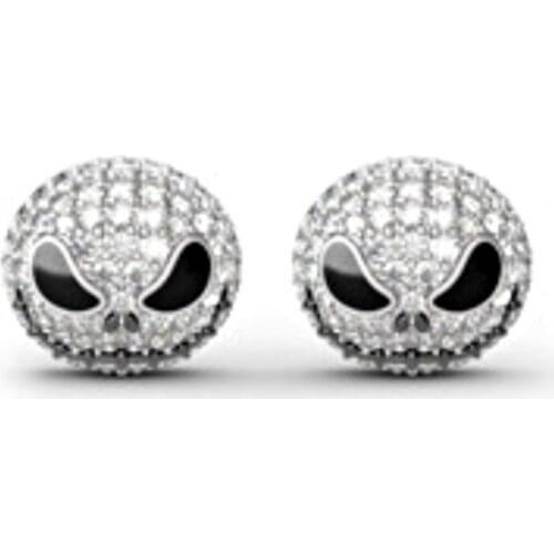 Jack Circle Crystal Earrings Nightmare Before Christmas Cartoon Gothic Party Jewelry Skull Stud Earrings Women