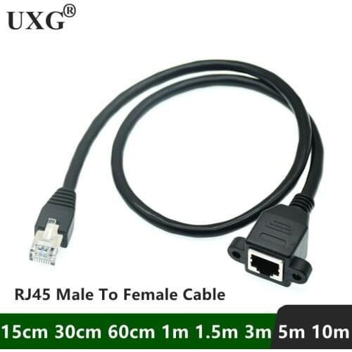 Ethernet Network Cable 30cm 8P8C FTP STP UTP Cat 5e Male to Female Lan Ethernet Network Extension Cable with Panel Mount Holes