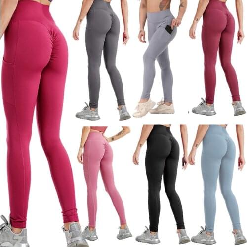 Yoga Pants With Pockets High Waist Fitness Leggings Energy Tights Workout Running Sportswear Woman Trainning Gym Clothing