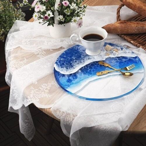 DIY Crystal Epoxy Silicone Mold Round Tray Handmade Mirror Silicone Swing Table Molds Silicone Tray Mold