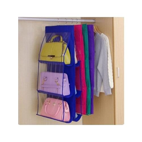 6 Pockets Folding Hanging Handbag Storage Organizer Hanging Sundry bags Storage Bags for Close Home Supplies Closet Organizer