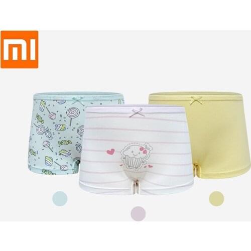 New youpin child Flat angle Panties Comfortable cotton Soft and breathable Underwear Underpants boy girl 3pcs