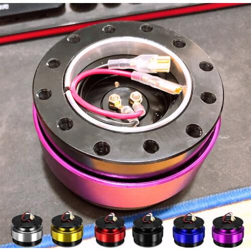 Universal Car Interior Parts Aluminum 6 Hole Car Quick Release Steering Wheel Snap Off Hub Adapter Boss Kit