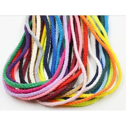 100Meter 5mm Natural Cotton Rope 8 Strand Braided Long Twisted Cord Twine Sash Accessory Drawstring Cord Rope Craft String