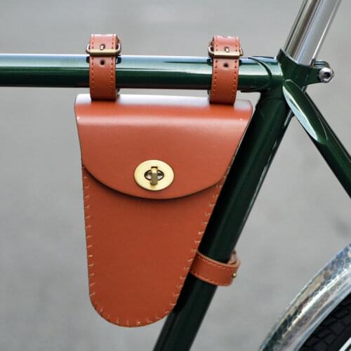 Vintage commuter bicycle bags with beam bike triangle bag road bike bag Cycling tool leather nost