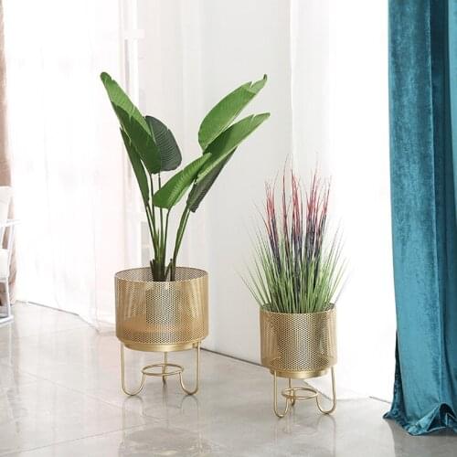 Nordic iron cut-out pineapple flower rack floor type flower rack home display gold flower rack