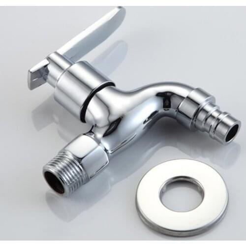 1PC Chrome Brass Bibcocks Tap For Outdoor Garden Wall Mount Bathroom Corner Washing Machine Faucet