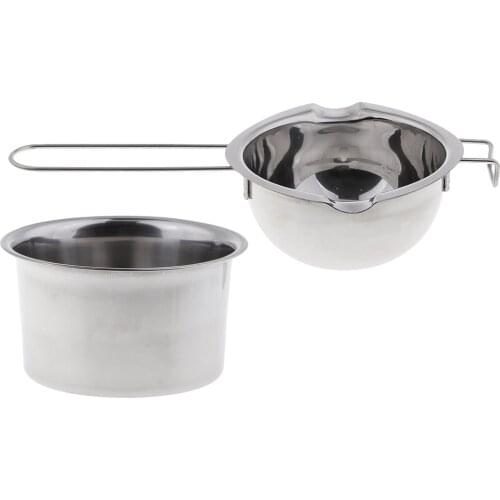 2pcs/set Stainless Steel Candle Wax Melting Pot Double Boiler For DIY Scented Handmade Candles Soaps Making Craft