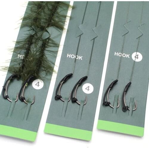 2pcs Carp Fishing Hair Rigs Ready Made Carp Fishing Hook Size 2#4#6#8 Fishing Tackle Equipment Accessories Pesca