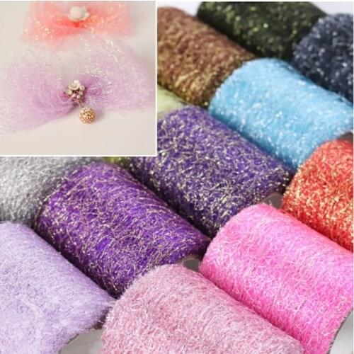 20 yards/roll 75MM mesh roll ribbons gold/silver bow headdress handmade DIY