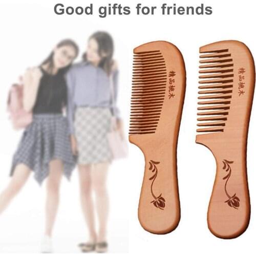 2021 New Wooden Wide Tooth Hair Comb Natural Sandalwood Massage Hair Beauty Care Handmade H5A1