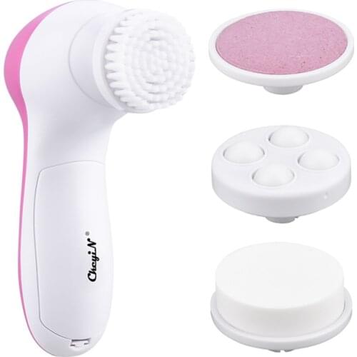 4 in 1 Facial Cleansing Brush Kit Electric Spin Silicone Brush Blackhead Remover Facial Massager Dead Skin Exfoliating Brush Set