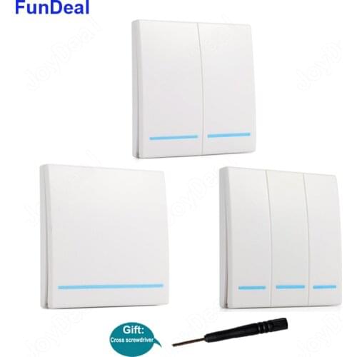 433 MHz Universal Wireless Remote Control 86 Wall Panel RF Transmitter Receiver 1 2 3 Sticky RF TX Smart Home Room Light Switch