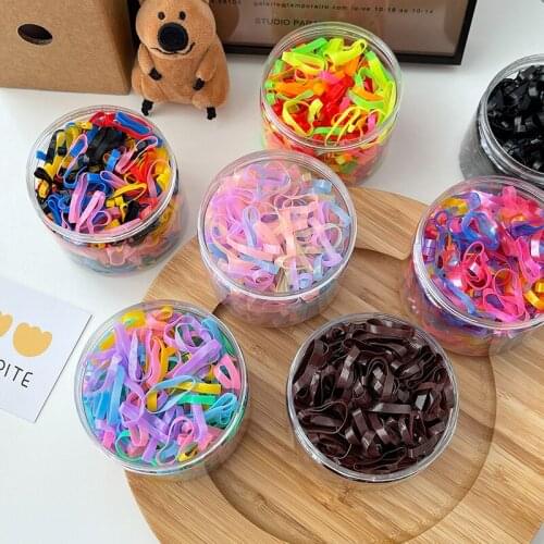 500Pcs Girls Colorful Hair Rope Small Disposable Ponytail Holder Rubber Band Scrunchies Tie Gum Girls Hair Accessories Headwear