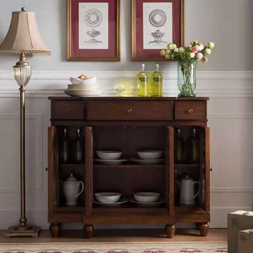 American furniture factory American solid wood dining side cabinet four door dining side cabinet wine cabinet storage cabinet so
