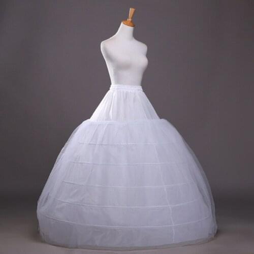 White Bridal Crinoline Ball Gown 6-Hoop 1-Tulle Wedding Petticoat Girl Slip Underskirt For Wedding Women Dresses CQ001