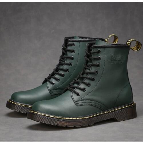 Mens and womens shoes Martin boots outdoor tooling boots autumn and winter high top large size cross cowhide leather couple