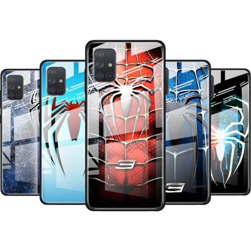 Spider Marvel Cool for Samsung Galaxy S21 Ultra A71 A51 4G 5G A91 A81 A41 A31 A21 A11 A01 Tempered Glass Phone Case