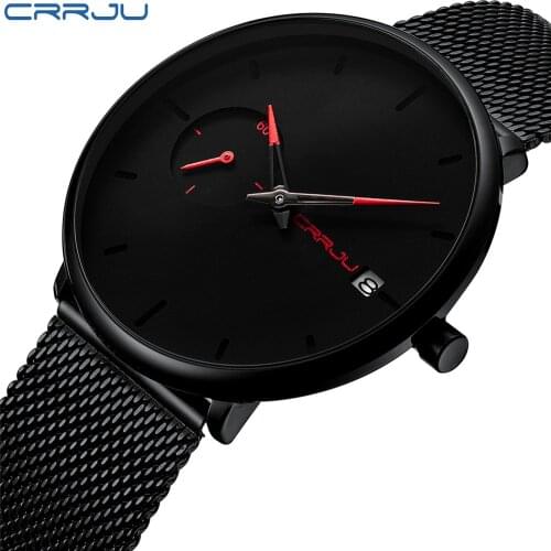 Crrju Sport Watch Men Waterproof Date Calendar Mens Watch Business Casual Watches For Men Watch Fashion Male Clock Reloj Hombre
