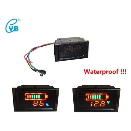 DC6-120V LED Screen Double Display Coulombmeter Volmeter Electrical Digital Voltage Meters Portable Digital Voltmeter Waterproof