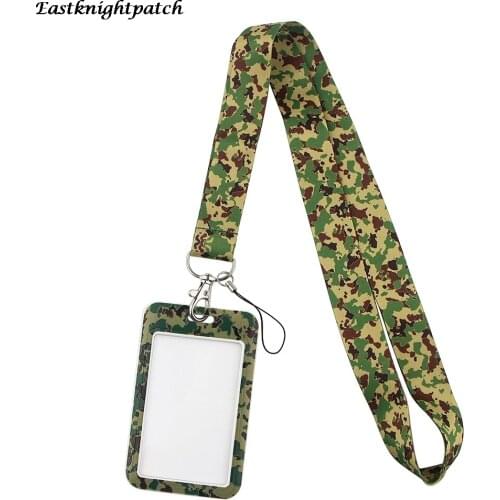 E2881 Fashion Camouflage Lanyard Keychain keys Badge Mobile Phone Rope Kids Gifts Card Holder Cover With Cartoon Lanyard