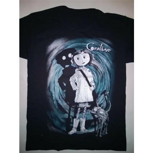 CORALINE T-Shirt Tim Burton Neil Gaiman Nightmare Before Christmas Goth Dark New Trends Tee Shirt